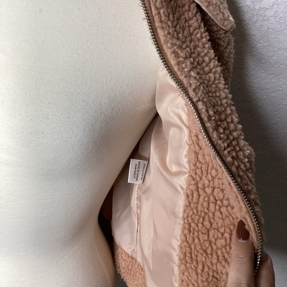 PRINCESS POLLY SIZE 0 TEDDY TAN BROWN DORIA JACKET SHERPA SOFT TOP GUC - Picture 7 of 13